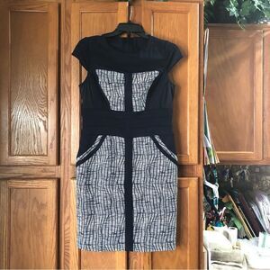 Julia Jordan Mesh Printed Sheath Mini Dress - 8